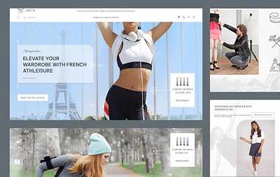 "Women’s Athleisure clothing) - French brand" landing page design graphic design landing page design ui uiux design web design