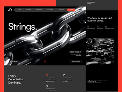 Strings - Cybersecurity Landing Page black black ui black web blockchain ui branding cybersecurity cybersecurity landing page cybersecurity ui illustration landing page logo minimal ui modern ui ui ui design ui ux web design