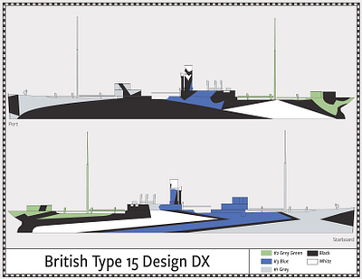 British Type 15, Design DX - Dazzle Camouflage - 1917 camouflage dazzle illustration