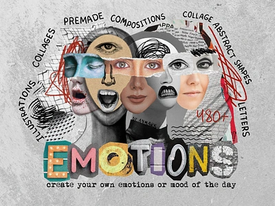 Emotions: Collage & Illustrations clipart clippings collage cut cutout download elements emotional emotions eyes faces graphics illustrations letters lips moodboard pixelbuddha png shapes transparent