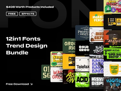 Free Fonts Trend Bundle 2025 bold font bundle collection display display font download font free freebie hanfwritten modern font pixelbuddha sans serif serif font set type typeface typography vintage font