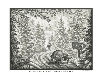 Ariel Investments Holiday Card rendered by Steven Noble ariel investments artwork branding conceptual design engraving etching illustration line art scratchboard steven noble woodcut