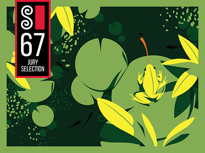 Society of Illustrators 67 annual cloak croak exhibit flat frog frogs green illustration illustrator illustrators jury leaves lily pad lily pads society soi soi67 vector