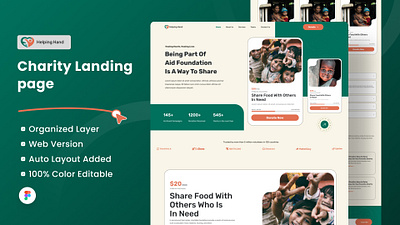 Charity landing page design graphic design ui