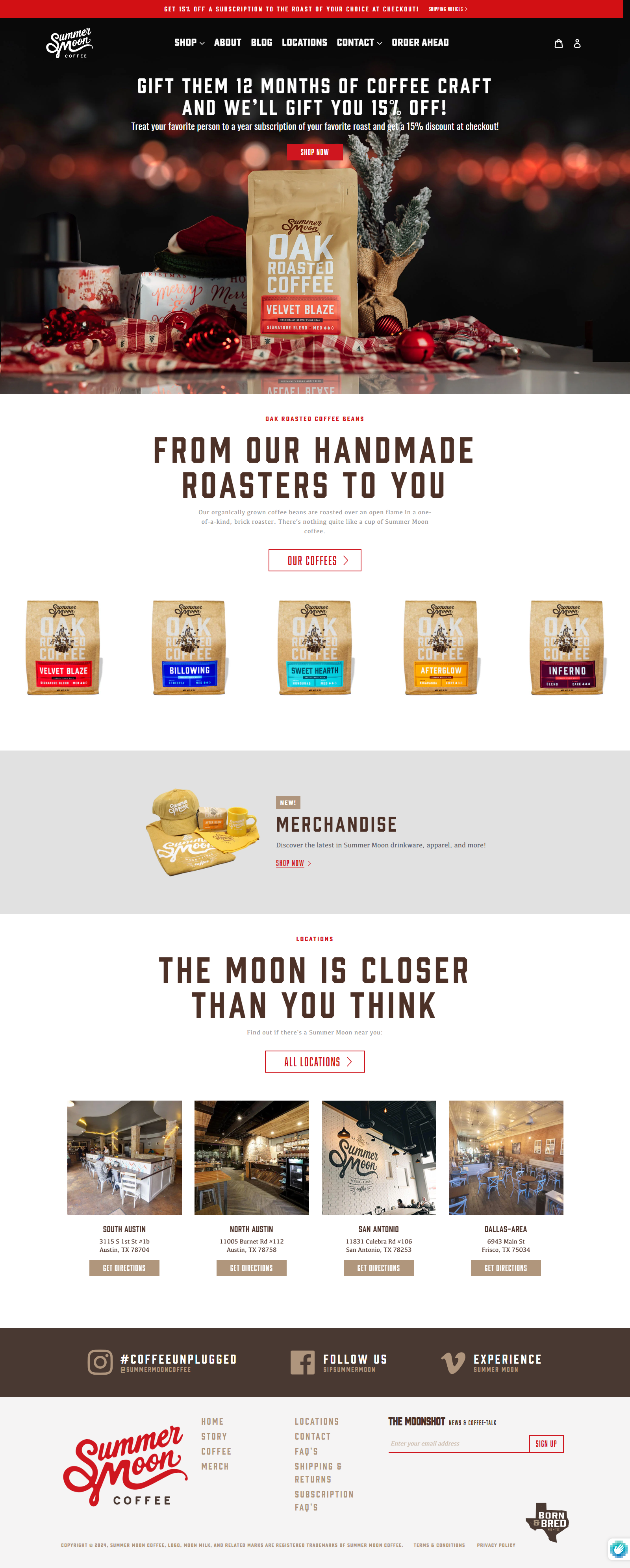 Summer Moon Coffee Website Design coffee coffee web coffee website moon summer summer moon website website design