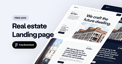 Real estate Landing page UI Kit graphic design ui