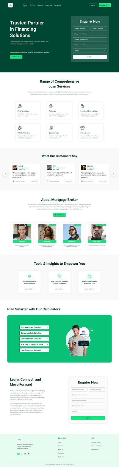 Mortgage Brokers Landing Page homepage landing page ui uiux