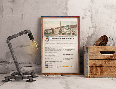 Beer market Teplice poster design poster print