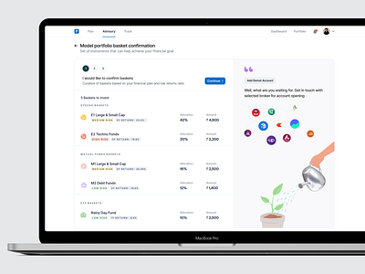 Portfolio Basket - Financial Planning branding financial financial planning financial planning app fintech fintech app design fintech app ux graphic design investment investment app investment app design minimalist portfolio interface mobile app mobile investment app portfolio management portfolio management interface ui