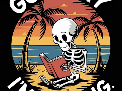 Skeleton Beach Bliss T-Shirt Design – Fun and Unique branding design graphic design illustration logo logo design t shirt design typography design vector