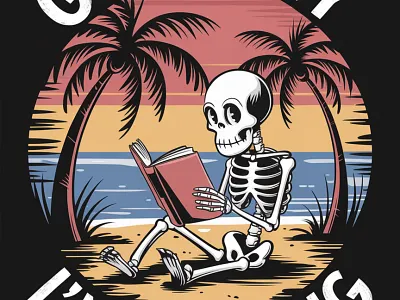 Skeleton Beach Bliss T-Shirt Design – Fun and Unique branding design graphic design illustration logo logo design t shirt design typography design vector