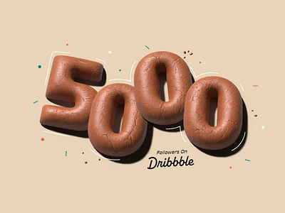 5000 Followers 3d 5000 5k design dribbble followers gingerbread illustration inflate milestone text type typeface vector