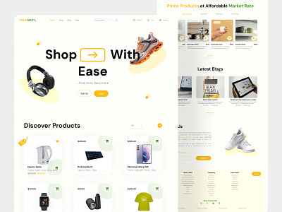 🌟 PrimeMart E-Commerce Website Design 🌟 cleanui design designcommunity designing e commerce figma figmadesign graphic design illustration moderndesign redesign typography ui userinterface ux website