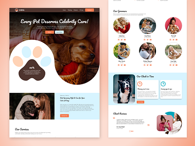 Pet Care Website Homepage animal care animal love branding cats design dogs figma homepage landing page petcare website ui uiux ux