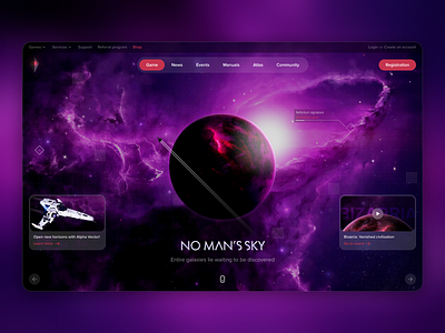 No Man's Sky Website adventure branding design future futuristic galaxy game gaming hello games journey no mans sky planet sci fi space spaceship ui ux videogame web website