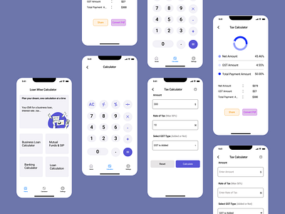 Loan Wise Calculator - Mobile App | Loan Tax Calculation business loan calculator clean application clean design custom figma finance app fintech instant result ios loan app loan calculator app loan wise minimal design mobile app modern ui tax calculator ued ui ux vector icon