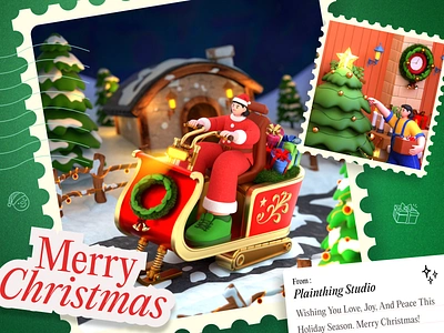 🎄 Merry Christmas from Plainting Studio! 2025 3d 3d art 3d character 3d design animation character cristmas illustration new year