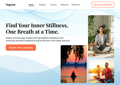 Yoga sessions website landing page design figma landing page ui ux website design