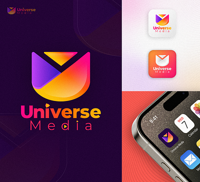 Universe Media - LOGO Design 3d animation brand branding design graphic design identity illustration logo logo design logo designs logos motion graphics tech logo typography ui ux vector vector logo wordmark logo