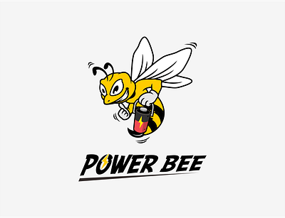 Power Bee Strong illustration art bee electric graphic design logo power strong