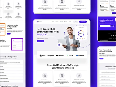 Easypaid Payment Web Design e wallet landing design landing page landing page design landing ui landingpage money transfer payment gateway payment landing page payment process payment website ui ui design ui ux ux