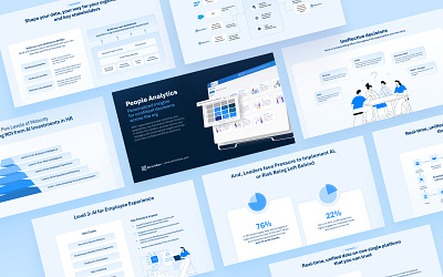 HRM Software Presentation Design analytics branding deck design figma ill illustration illustrator layout design powerpoint presentation product software vector