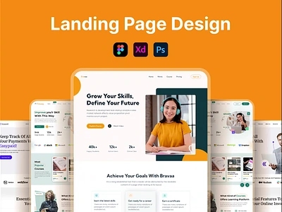 Online Course Platform coaching colorful course institute landing page landing page design learning online course online course landing page skill development skills teaching training ui ui design ui ux ux website website design