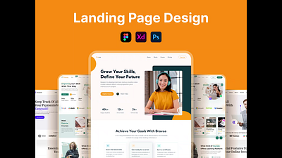 Online Course Platform coaching colorful course institute landing page landing page design learning online course online course landing page skill development skills teaching training ui ui design ui ux ux website website design