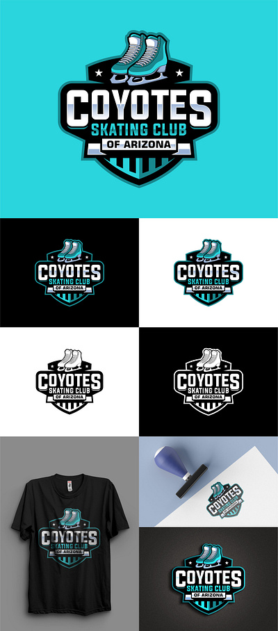 Coyotes Skating Club arizona branding club coyotes design graphic design icon illustration logo skating sports team typography vector