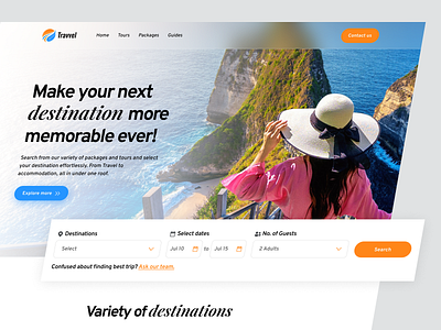 Travel agency landing page design bali beach bali ui design bali web design bali website latest ui trend tour travel agency travel uiux design travel web design traveling website design travelling ui design travelling website ui design uiux uiux latest design world tour