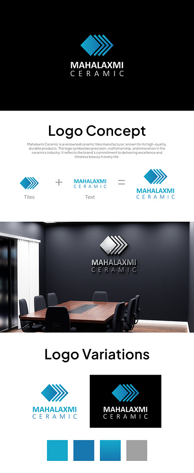 Mahalaxmi Ceramic: Precision in Tiles logo design