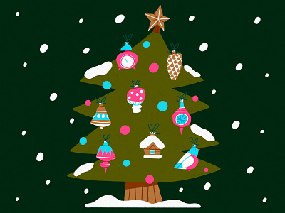 Christmas tree christmas christmas tree colorful creative festive holiday illustration new year procreate