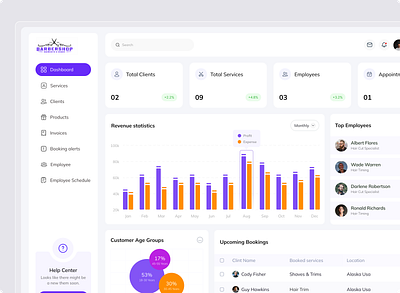 Barbershop Dashboard app dashboard design design services tipography ui user interface web web design