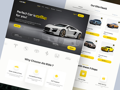 Car Rental Landing Page carrental dribbbleshots landingpage trendingnow ui uidesign ux uxdesign webdesign