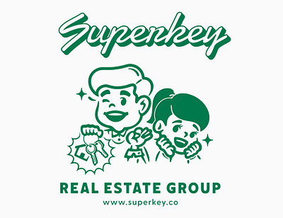 Graphic for Superkey Real Estate Group 30s cartoon branding graphic design groovy handdrawn logo illustration line art logo mascot merchandise real estate retro retro cartoon retro illustration retro logo retro mascot tshirt design vector vintage cartoon vintage illustration