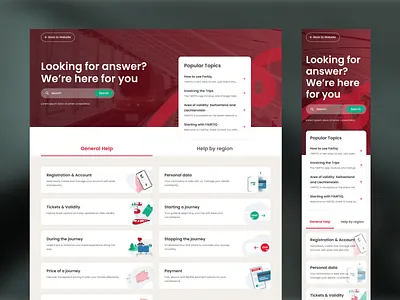 Travel Website - Help Page Design Exploration - Responsive app cleandesign creativeui design designfortravel helppage landing page minimal modernui navigationdesign responsivedesign ticketingapp travelapp ui uiux userfriendlydesign ux uxdesign webdesign website