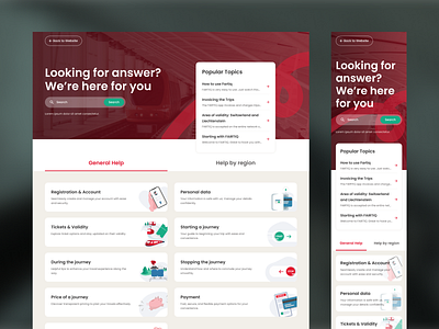 Travel Website - Help Page Design Exploration - Responsive app cleandesign creativeui design designfortravel helppage landing page minimal modernui navigationdesign responsivedesign ticketingapp travelapp ui uiux userfriendlydesign ux uxdesign webdesign website