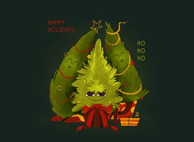 Happy Holidays animation illustration illustrator new year procreate