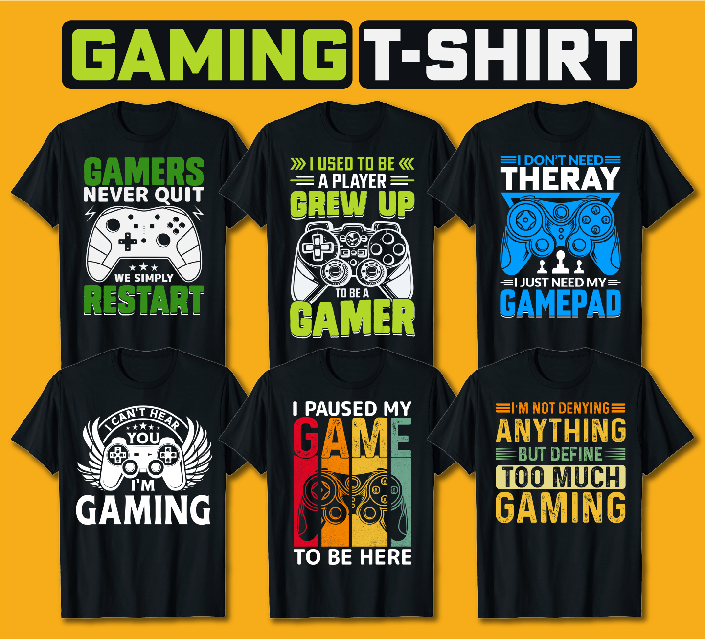 Example of Gaming Vintage T Shirt Design For Pod 