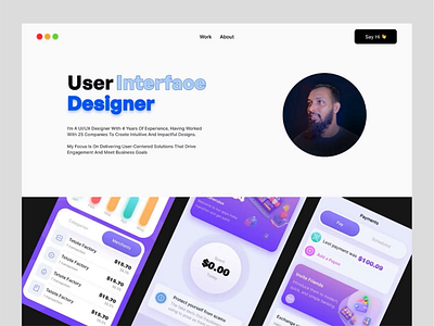 Portfolio website Design clean clean ui creative platform home page landing page mobile apps morden design motion design personal portfolio website personal website portfolio website ui design uiux design web design website design