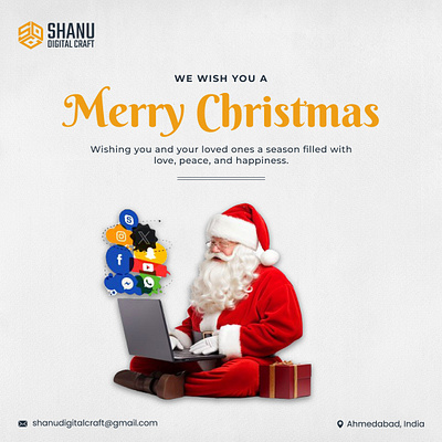 Merry Christmas from Shanu Digital Craft! 3d animation branding design festiveseason graphic design illustration logo merrychristmas motion graphics seasonofjoy shanudigitalcraft spreadhappiness ui vector