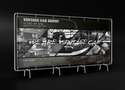 Vintage Car Show - Banner Design ads ads design banner banner design bealboard branding design graphic design poster social media design