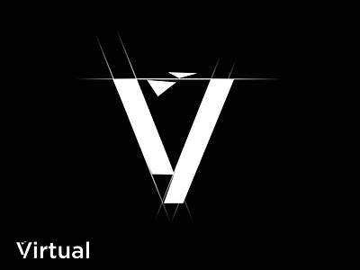 V Virtual logo branding company concept design future graphic design initial logo modern simple tech virtual