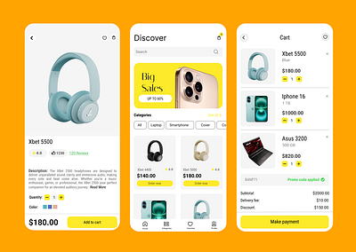 Gadget Marketplace App UI branding ecommerce gadget marketplace mobile app ui ux