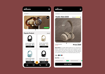 Dotcom - Headphone Store App UI branding easy ecommerce headphone headphone ecommerce headphone store marketplace ui ux