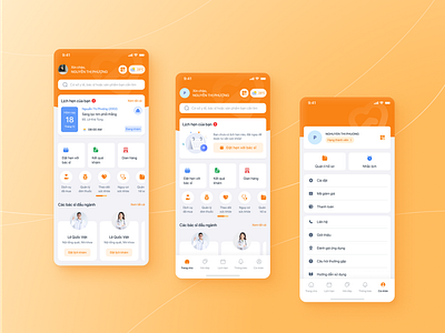 Application to schedule medical examination and mmonitor health app design booking health doctor health app hospital make an appointment medical profile qr code search ui design ux vietnam