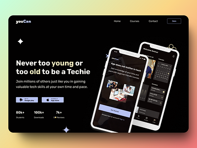 Edtech Landing Page branding design edtech landing page ui visual web design