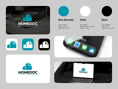 HOMEDOC Logo branding business doc documents home house logo logos mockup modern paper simple text