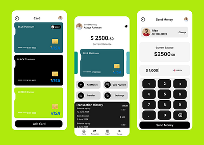 Mobile Banking App UI banking black white branding easy fintech mobile app ui ui design ux