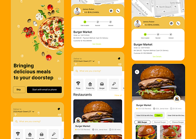 Food Delivery App UI branding burger food food delivery mobile app pizza ui ui design ux